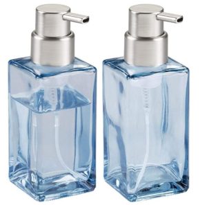 mDesign Modern Square Glass Soap Dispenser