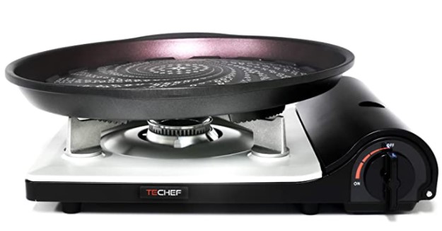 TECHEF - Stovetop Korean BBQ Non-Stick Grill Pan with Agni Portable Gas Stove Burner